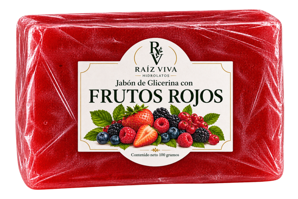 Jabón de Glicerina con Frutos Rojos.