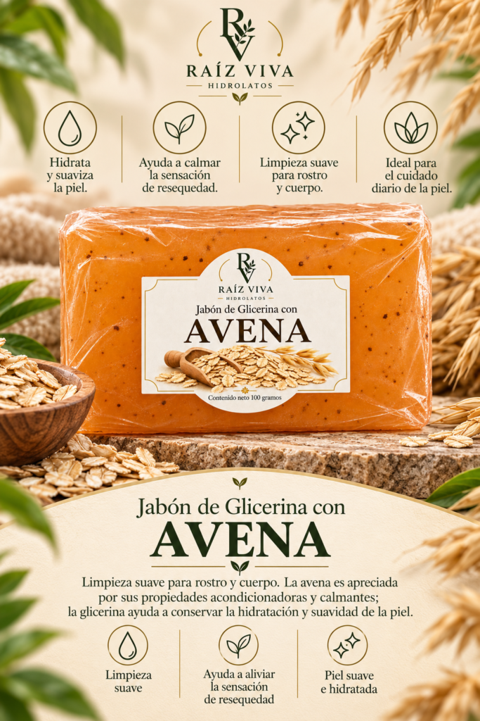 Jabón de glicerina con avena de Raíz Viva
