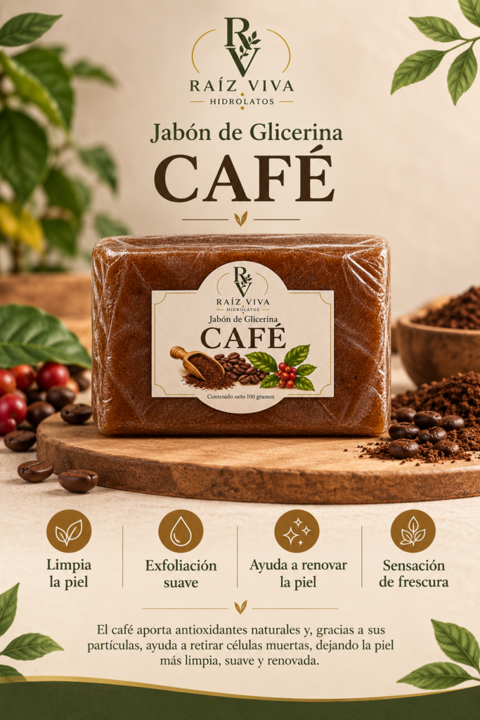Jabón de glicerina con café de Raíz Viva
